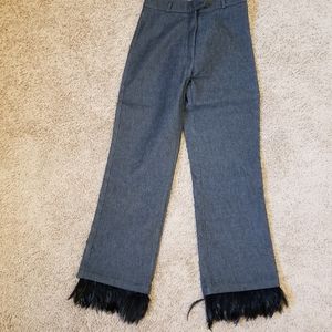 Pants with feather details
